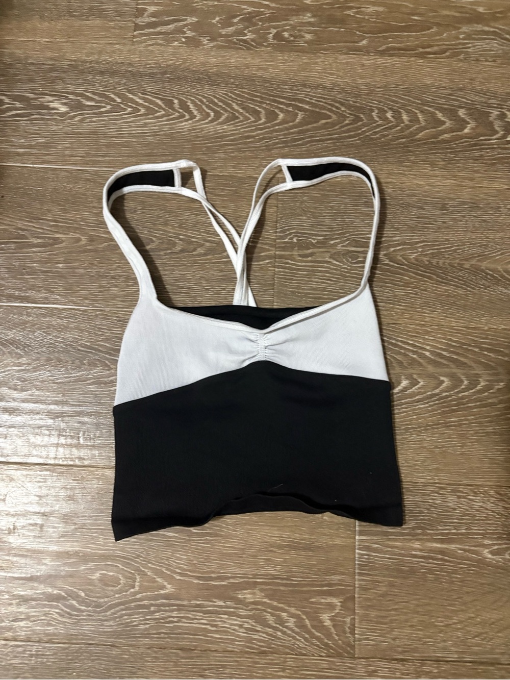 Free peopleWomen's Black and White Colorblock Cropped Tank Top